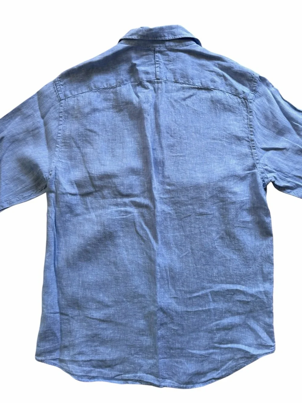 Banana Republic Mens Camden Linen Button Up Shirt Size Medium Blue Summer Casual